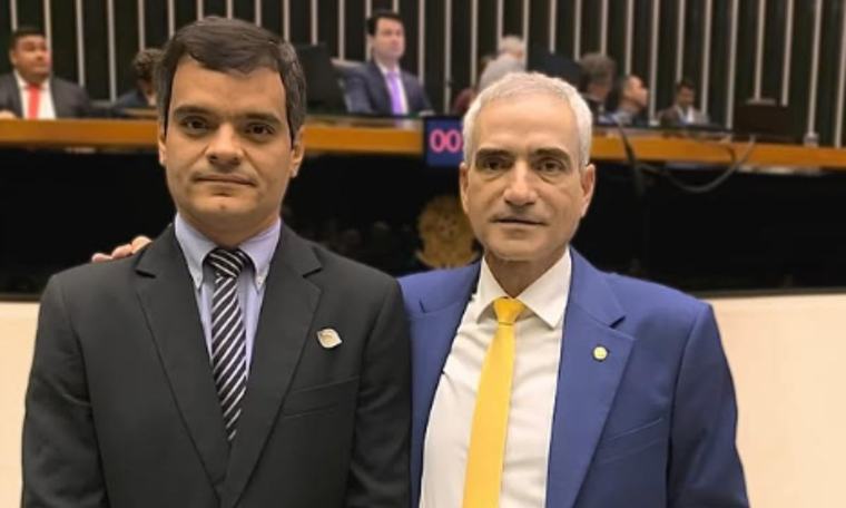 Vinícius Diniz com o pai, deputado Hercílio Coelho Diniz